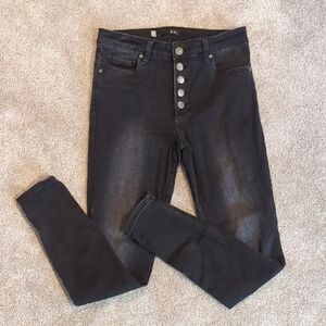 Kut from the Kloth Black Skinny Button-Fly Jeans 4